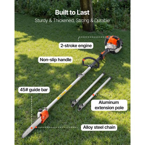 Gas Pole Saw 25Cc 2 Stroke Powered Saws With 12 In Cutting Bar Cordless Tree