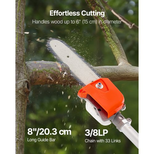 Gas Pole Saw 25Cc 2 Stroke Powered Saws With 8 In Cutting Bar Cordless Tree