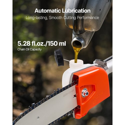 Gas Pole Saw 25Cc 2 Stroke Powered Saws With 8 In Cutting Bar Cordless Tree