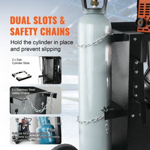 Welding Cart 2Tier Heavy Duty Welder Cart with AntiTheft Lockable