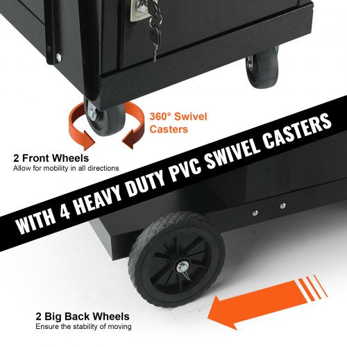 Welding Cart 2Tier Heavy Duty Welder Cart with AntiTheft Lockable