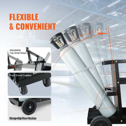 Welding Cart 2Tier 4 Drawers Welder Cart with 265 LBS Weight Capacity