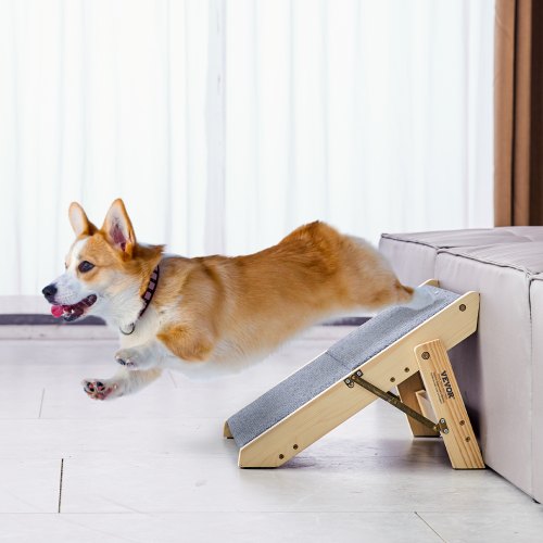 Wooden Pet Steps Convertible 2in1 Dog Stairs and Ramp for Beds Sofas