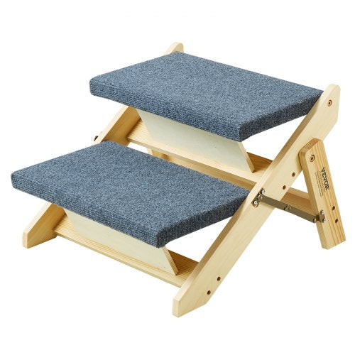 Wooden Pet Steps Convertible 2in1 Dog Stairs and Ramp for Beds Sofas