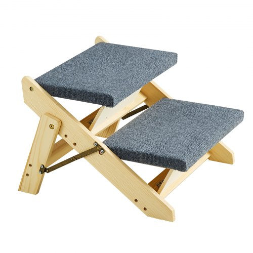Wooden Pet Steps Convertible 2in1 Dog Stairs and Ramp for Beds Sofas