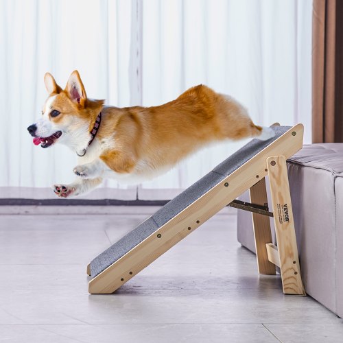 Wooden Pet Steps Convertible 2in1 Dog Staircase Ramp for Access to Beds