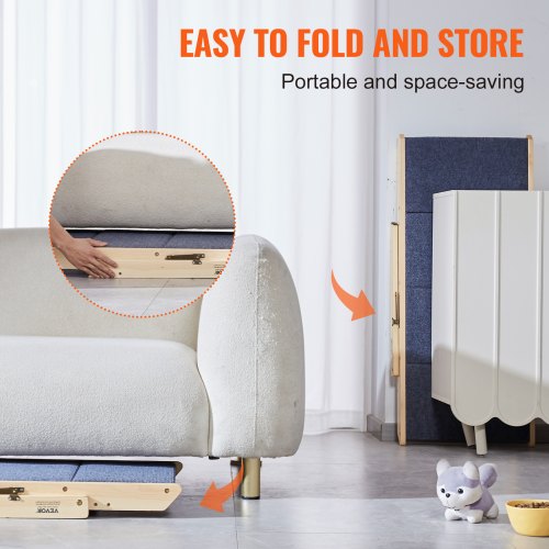 Wooden Pet Steps and Ramp Combo 2in1 Design Foldable Access for Beds