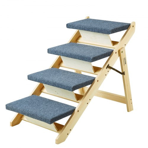 Wooden Pet Steps and Ramp Combo 2in1 Design Foldable Access for Beds