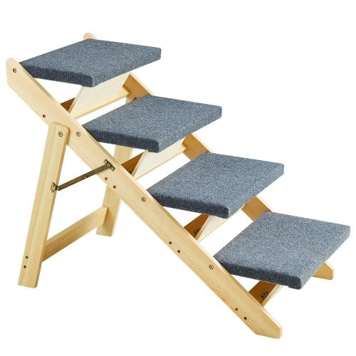 Wooden Pet Steps and Ramp Combo 2in1 Design Foldable Access for Beds