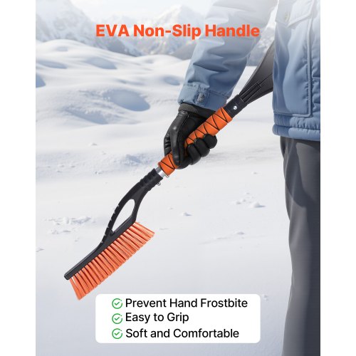 Snow Brush And Ice Scrapers For Car Windshield 27Inch Aluminum Scraper Removal