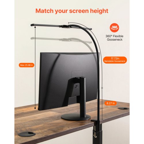 LED Desk Lamp with Clamp Double Head Architect Desk Lamp for Home Office