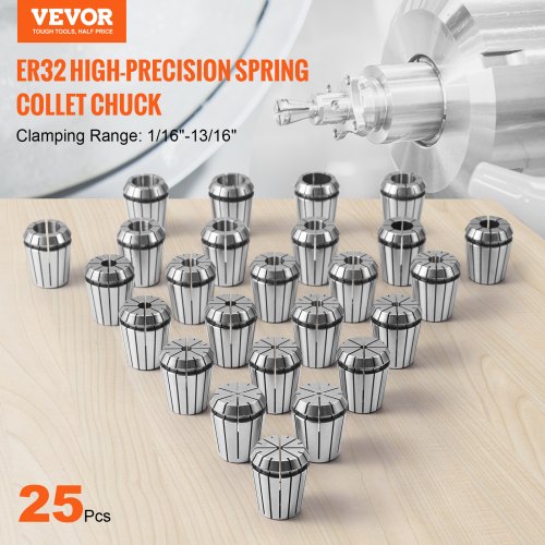 25 pcs ER32 Collet Set 1161316 ER32 Spring Collet Chuck Set