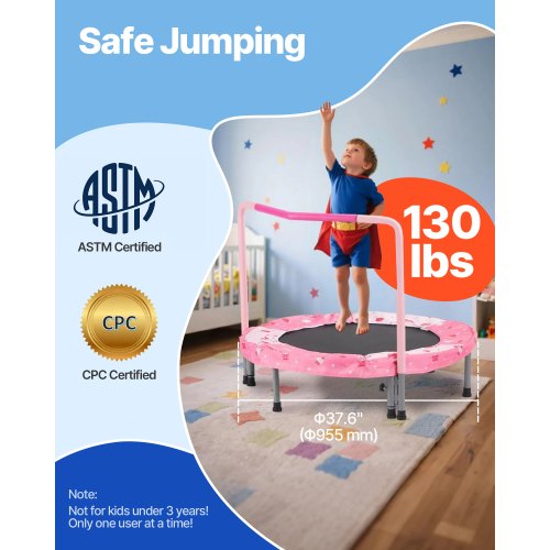 36 Kids Trampoline 3FT Indoor Outdoor Trampoline Foldable Mini Trampoline