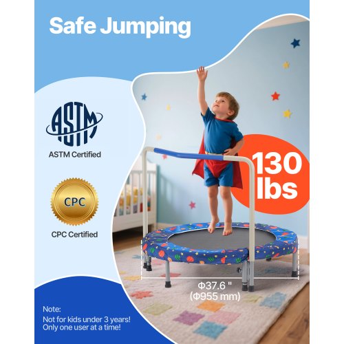36 Kids Trampoline 3FT Indoor Outdoor Trampoline Foldable Mini Trampoline