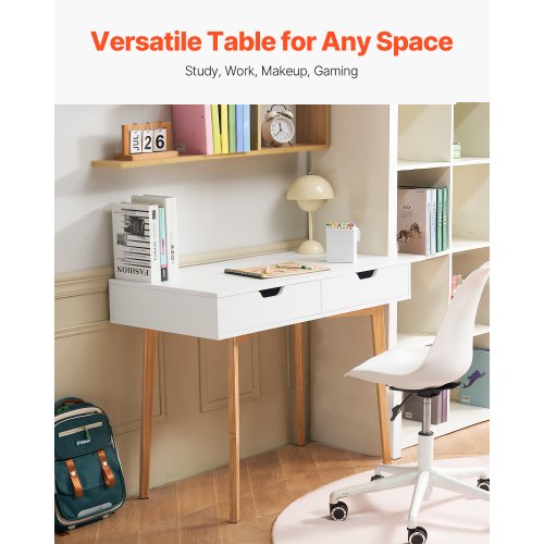 Small Desk with Drawers Kids Desk for Bedroom Wooden Simple Study Table