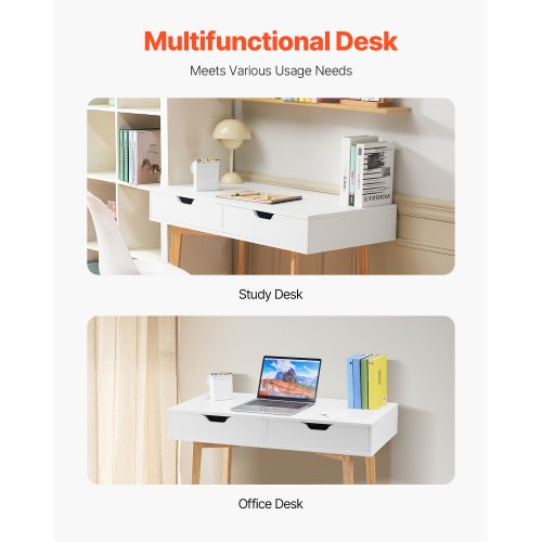Small Desk with Drawers Kids Desk for Bedroom Wooden Simple Study Table