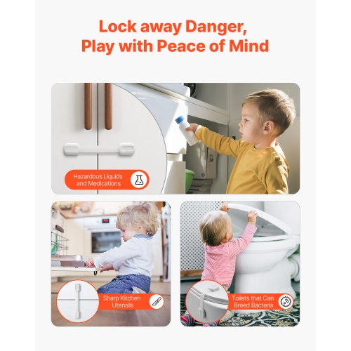 Child Safety Strap Locks 8 Packs Adjustable Baby Proofing Cabinet Locks 3M