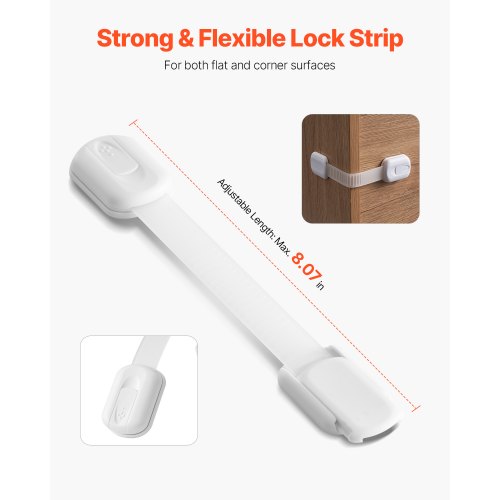 Child Safety Strap Locks 8 Packs Adjustable Baby Proofing Cabinet Locks 3M