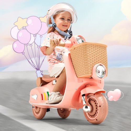 Kids Ride On Motorcycle 6V Battery Powered Electric Motorcycle Trike with Speed