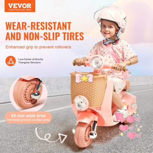 Kids Ride On Motorcycle 12V Battery Powered Electric Motorcycle Trike with Speed