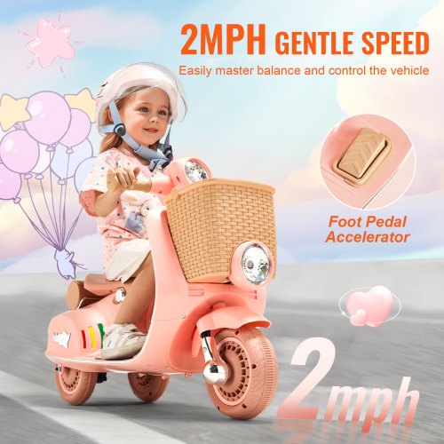 Kids Ride On Motorcycle 12V Battery Powered Electric Motorcycle Trike with Speed