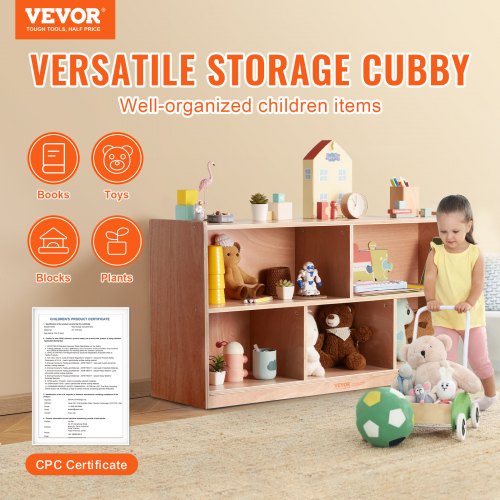 Cubby Mobile Tray Storage Cabinet 5Compartment Cubby Storage Shelf Cubby