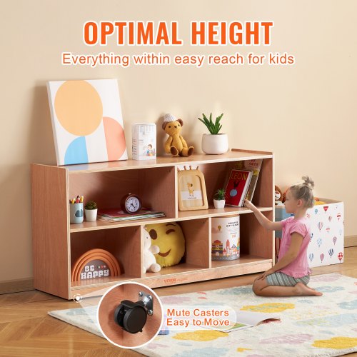 Cubby Mobile Tray Storage Cabinet 5Compartment Cubby Storage Shelf Cubby