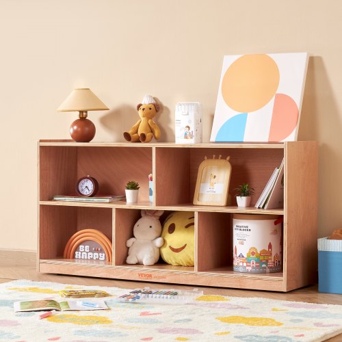 Cubby Mobile Tray Storage Cabinet 5Compartment Cubby Storage Shelf Cubby