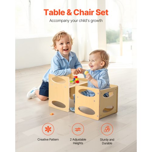 Montessori Weaning Table and Chair Set Wooden Toddler Table and Chair Set