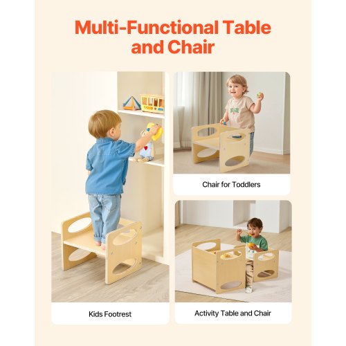 Montessori Weaning Table and Chair Set Wooden Toddler Table and Chair Set