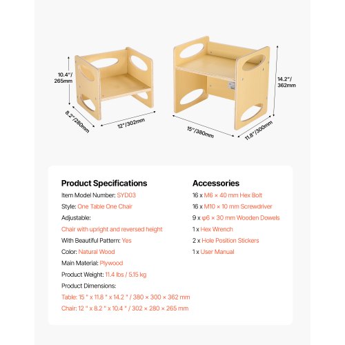 Montessori Weaning Table and Chair Set Wooden Toddler Table and Chair Set