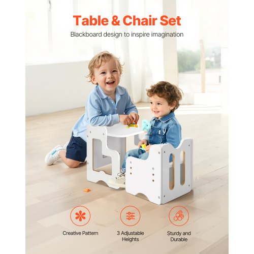Montessori Weaning Table and Chair Set 3 In 1 Wooden Toddler Table and Chair Set