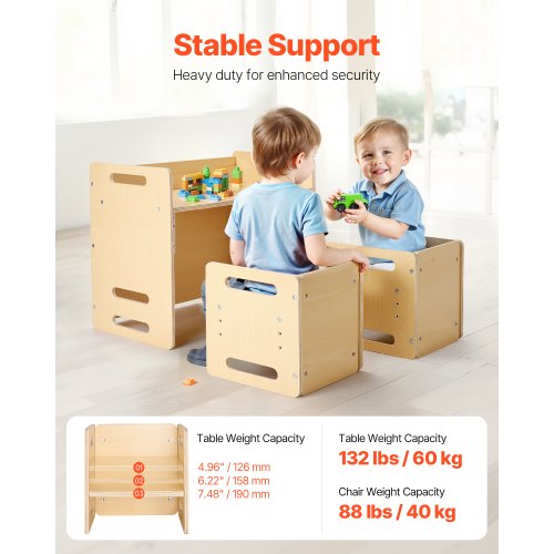 Montessori Weaning Table and Chair Set Wooden Toddler Table and Chair Set
