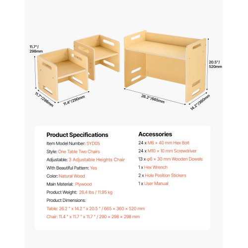Montessori Weaning Table and Chair Set Wooden Toddler Table and Chair Set