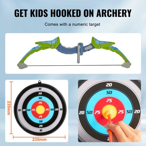 Bow and Arrow Set for Kids 2 Pack LED Light Up Archery Set with 20 Suction