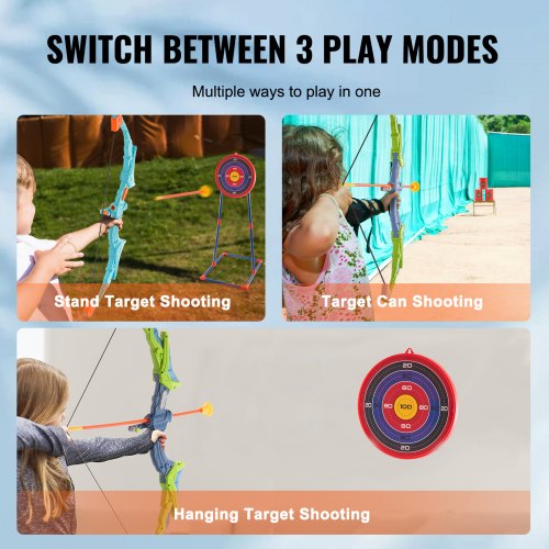 Bow and Arrow Set for Kids 2 Pack LED Light Up Archery Set with 20 Suction