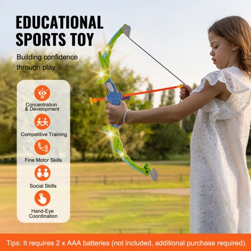Bow and Arrow Set for Kids 2 Pack LED Light Up Archery Set with 20 Suction