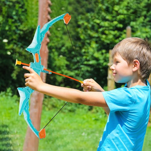 Bow and Arrow Set for Kids 2 Pack LED Light Up Archery Set with 20 Suction