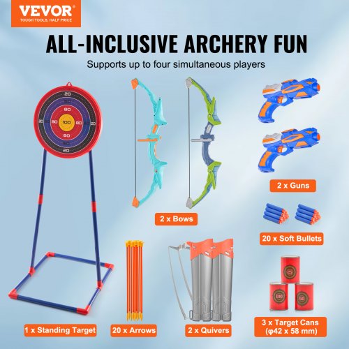 Bow and Arrow Set for Kids 2 Pack LED Light Up Archery Set with 20 Suction