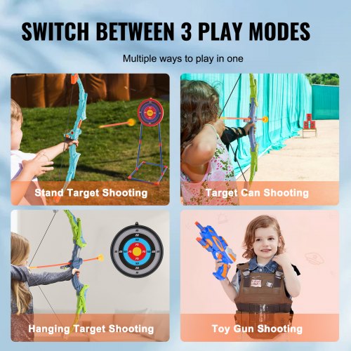 Bow and Arrow Set for Kids 2 Pack LED Light Up Archery Set with 20 Suction