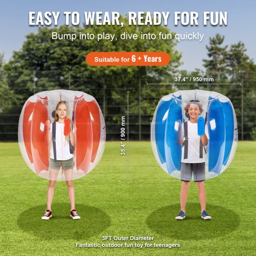 Inflatable Bumper Balls 2Pack 3FT09M Body Sumo Zorb Balls for Kids