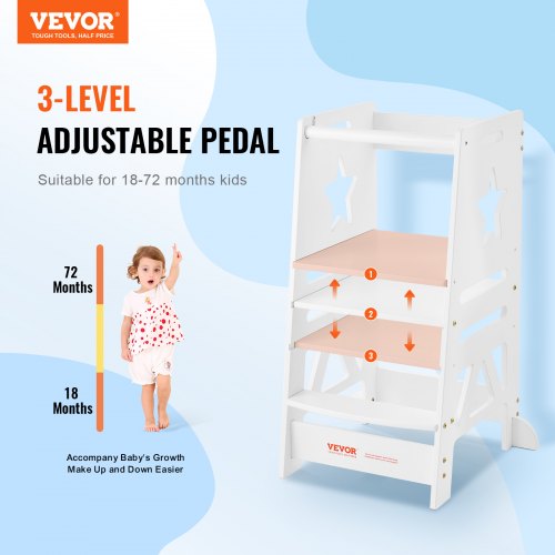 Tower Step Stool 3Level Height Adjustable Toddler Step Stools for Kids