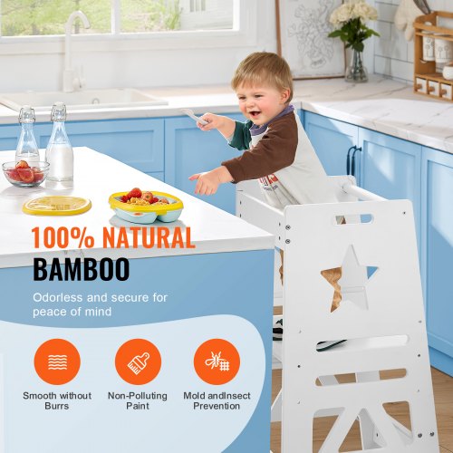 Tower Step Stool 3Level Height Adjustable Toddler Step Stools for Kids