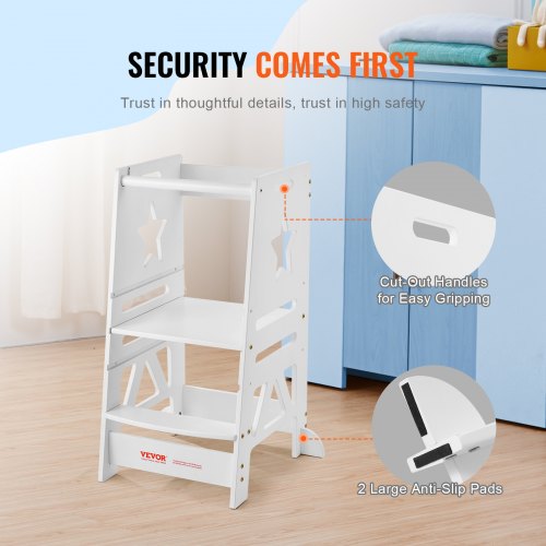 Tower Step Stool 3Level Height Adjustable Toddler Step Stools for Kids