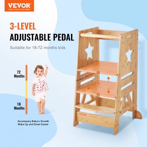 Tower Step Stool 3Level Height Adjustable Toddler Step Stools for Kids