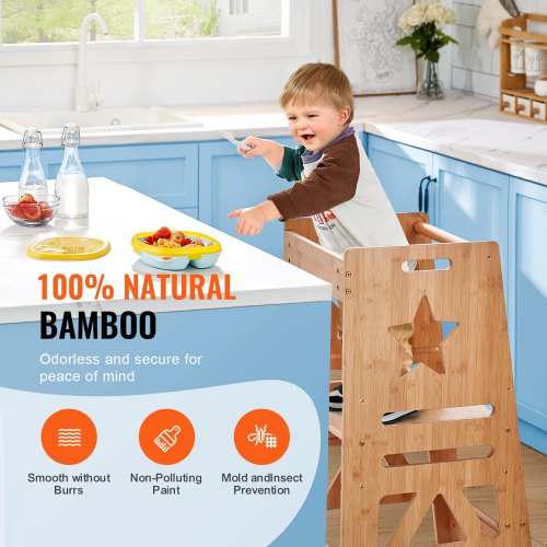 Tower Step Stool 3Level Height Adjustable Toddler Step Stools for Kids