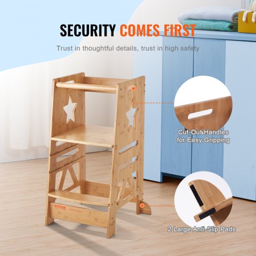 Tower Step Stool 3Level Height Adjustable Toddler Step Stools for Kids