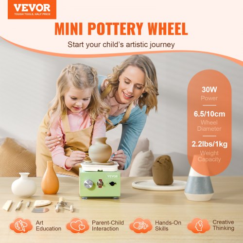 Mini Pottery Wheel 0320RPM Adjustable Speed Detachable Basin Forming