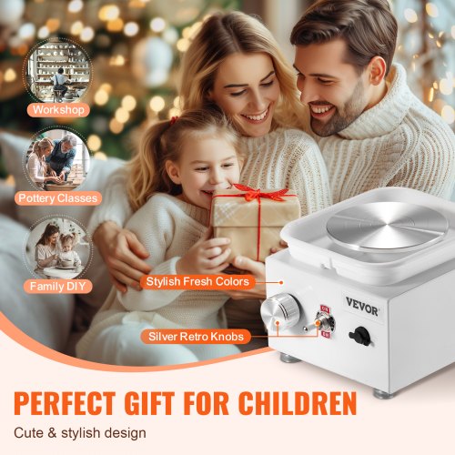 Mini Pottery Wheel 0320RPM Adjustable Speed Detachable Basin Forming