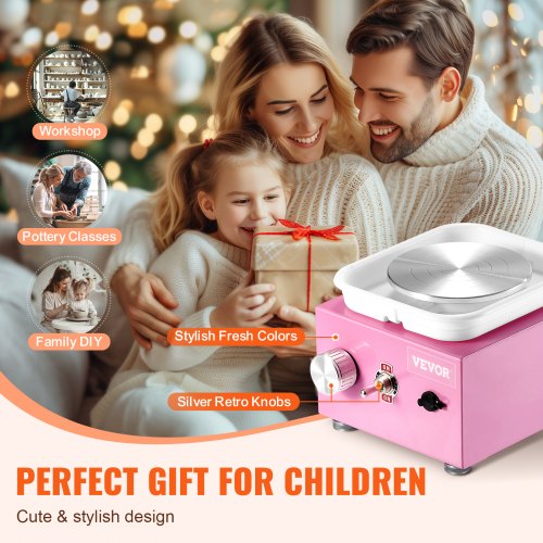 Mini Pottery Wheel 0320RPM Adjustable Speed Detachable Basin Forming